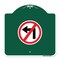 Signmission Designer Series No Left Turn Graphic Only, Green & White Aluminum Sign, 18" x 18", GW-1818-23844 A-DES-GW-1818-23844 - alternate 1